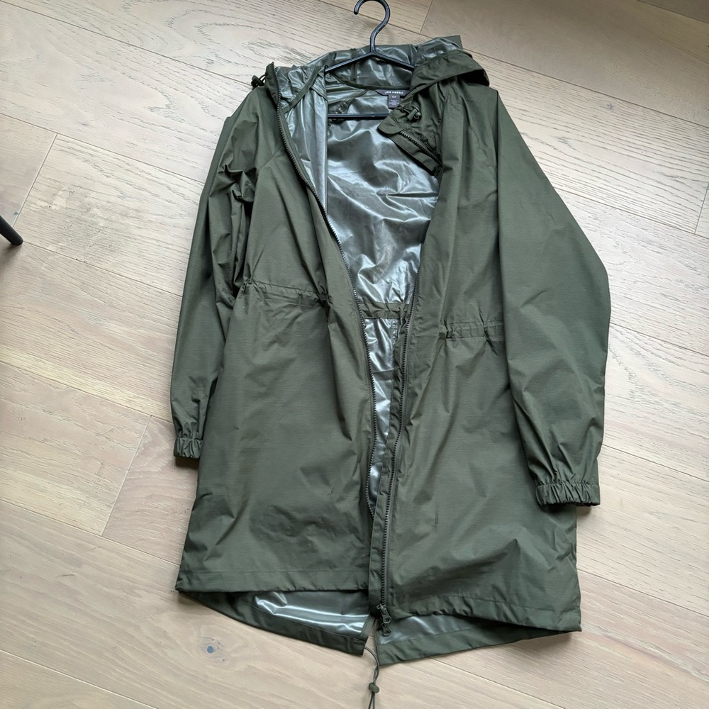 Army green rain coat